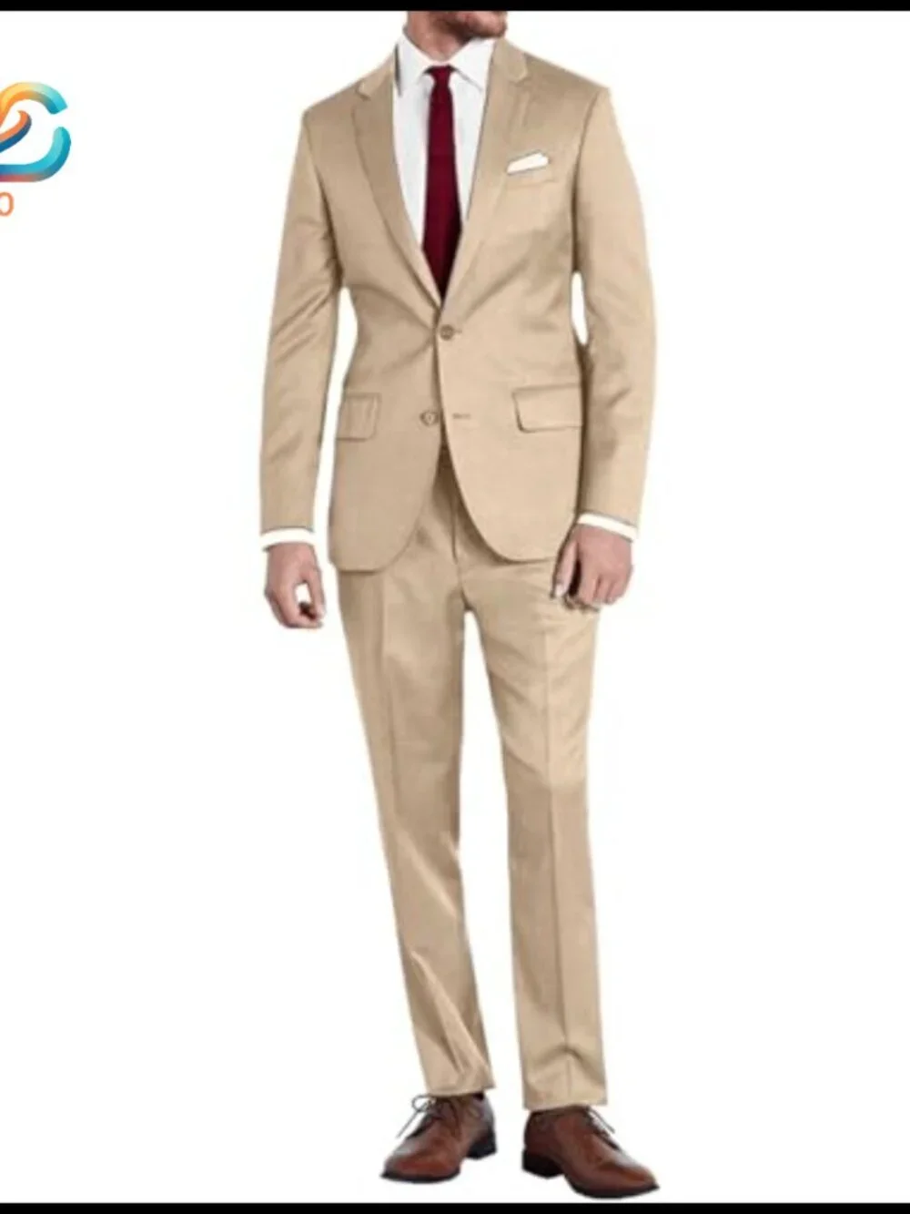 Men's Slim Fit Suit Set, 2-Button Blazer & Pants, Formal Wedding Work Prom